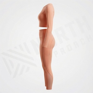 Ensemble de yoga pour femmes, vêtements de sport respirants pour la gym, tenue de fitness, vêtements de sport athlétiques, vêtements de course à pied - Product Image 3