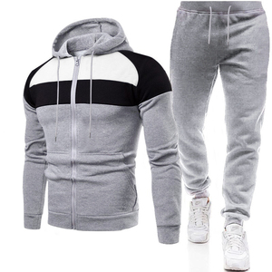 Men's Custom <b>Hooded</b> Tracksuit Color Blocking Full <b>Zip</b> Up Joggers Set Casual Autumn Wear Breathable Polyester 100% Cotton Fleece - Product Image 4