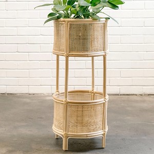 Support de plantes en rotin fait main pour balcon et terrasse, étagère pour plantes, support pour jardinières - Product Image 1