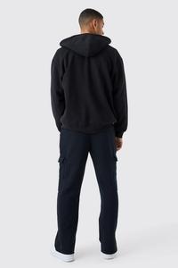 Sweat à capuche pour homme, coupe classique, en coton French Terry 450 GSM, 100 % coton, avec fermeture éclair intégrale, logo personnalisé, effet délavé, idéal pour l'hiver, fabrication OEM - Product Image 4