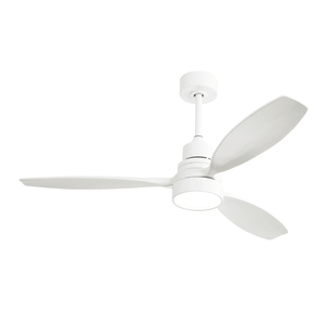Ventilatore da Soffitto LED Integrato da 52 Pollici con 3 Pale in Legno, Kit Luce e Telecomando a 6 Velocità - Product Image 1