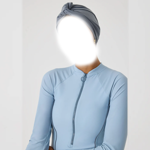 Traje de Baño Musulmán Premium 2026 para Mujer, Completamente Cubierto, de 2 Piezas, Estampado, Burkini Islámico, Corte Alto, Cremalleras Delanteras - Product Image 3