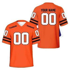 Camiseta con cuello en V y patrón de nombre personalizado, camiseta de fútbol para hombre, camisetas cortas, camisetas de fútbol americano - Product Image 1