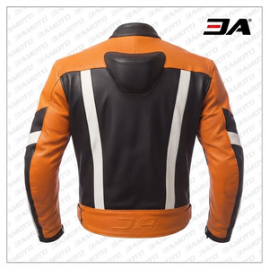 Blouson de moto en cuir de vachette véritable pour homme/Chaqueta avec protection CE niveau 2 et bosse de protection - Product Image 2