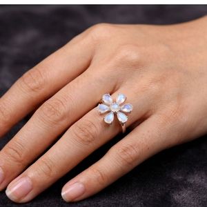 Wedding Wear 925 Sterling Silver Blue Topaz <b>Labradorite</b> Gemstone Silver Plated Jewelry Women Wear Classic <b>Ring</b> - Product Image 5