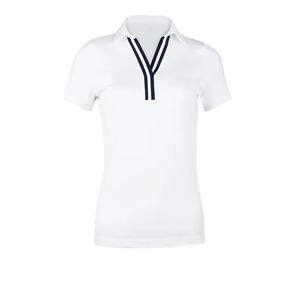 Polo en coton coupe classique pour femme – Haut décontracté à manches courtes, coupe ajustée avec col boutonné pour tous les jours - Product Image 1