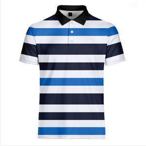 Men's Striped Short Sleeve for <b>Shirt</b> Regular Fit Casual Knitted 100% Cotton Anti-Wrinkle Custom Color Collar Design - Product Image 4