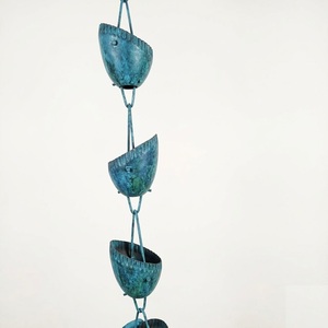 Cadena de Lluvia Decorativa para Exteriores, de Metal en Forma de Embudo, Reemplazo de Bajante de Canalón, Acabado Cobre, Elemento de Agua para Jardín, Mejor Precio - Product Image 6