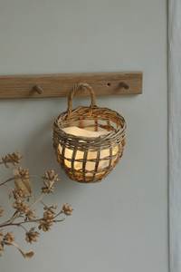 Panier de rangement en plastique avec poignée, style rustique artisanal, écologique, à fixer au mur pour la décoration intérieure, utilisation sur les portes/les murs - Product Image 2