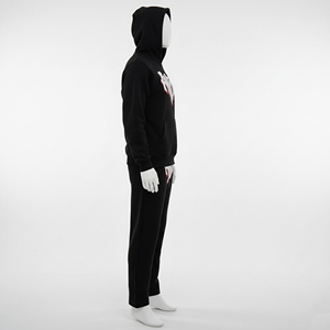 Custom Logo Mens Black Breathable Tracksuit Fleece Hoodie <b>Sweatpants</b> <b>Set</b> Lightweight for Graphic Streetwear Joggers Suit - Product Image 3