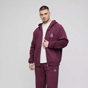 ชุดวอร์มฮู้ดดี้ทรงโอเวอร์ไซส์ แขนเสื้อแบบแร็กแลน ซิปยาว ปักลาย สไตล์สตรีทแวร์สุดเท่ห์ สำหรับผู้ชาย พรีเมียม พร้อมกางเกงจ็อกเกอร์ - Product Image 5