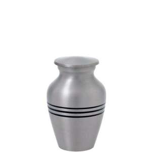 Urna de Cremación para Mascotas de la Colección 4 Bend, Urna Pequeña para Recuerdos, Acabado Plateado, Urna de Cremación Antigua de Peltre, Artículos Funerarios - Product Image 1