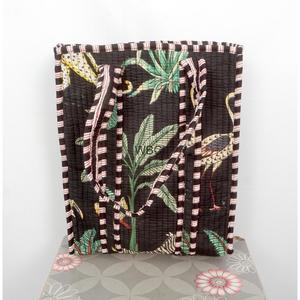 Sac fourre-tout matelassé en coton fait main, petit sac à bandoulière en coton floral, sac de shopping rayé pour le quotidien et les voyages - Product Image 6