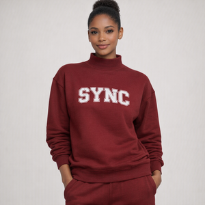 Sweat-shirt à col montant en molleton de coton, coupe oversize, doux et extensible, chaud pour l'hiver, style streetwear décontracté, haut confortable - Product Image 1