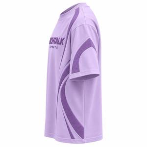T-shirt sportif surdimensionné à manches courtes pour homme, en coton tricoté 100 % respirant, col rond, design personnalisable - Product Image 3