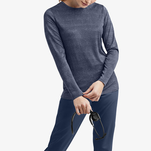 T-shirt d'infirmière OEM pour femme à manches longues, sous-blouse médicale en tissu extensible pour hôpital - Product Image 4