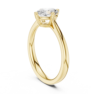 Anillo de Compromiso, Boda o Aniversario Minimalista Aries Jewel, Diamante Cultivado en Laboratorio de Corte Ovalado de 1 Quilate, E VVS VS, Oro Sólido de 14K - Product Image 4