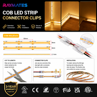 Bande lumineuse LED COB à prix d'usine, 6000K, prise UK, haute luminosité pour éclairage de meubles de cuisine, magasin de détail, salle d'exposition, 12V