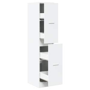 Armoire d'apothicaire de taille moyenne en bois d'ingénierie blanc pour salon - Product Image 2