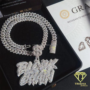 จี้เพชรแบบ Iced Out จี้โมอิสซาไนต์ จี้สลักชื่อตามสั่ง เครื่องประดับฮิปฮอปขายส่ง จี้เพชรแบบสั่งทำสำหรับผู้ชาย - Product Image 3