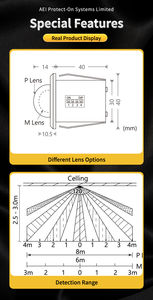 Détecteur de mouvement miniature PIR-2036-EP à montage au plafond, 12 V CC, portée de détection pour système d'alarme de sécurité à domicile ou au bureau - Product Image 6