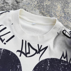 Camisetas de algodón grueso de 230 GSM para hombre, OEM, con logotipo personalizado bordado, camiseta de manga larga extragrande con bloques de color para hombre. - Product Image 3