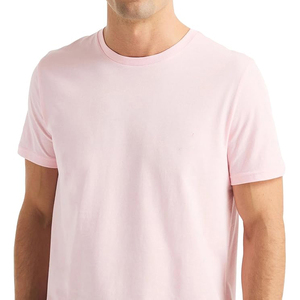 Casual <b>Tee</b> <b>Baby</b> Pink Plain Crew Neck Short Sleeve Premium Cotton Wholesale Slim Fit Summer - Product Image 3