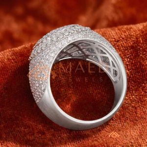 Men's 925 Sterling Silver Iced Out Baguette <b>Ring</b> Round <b>Ring</b> Hip Hop Jewellery White Gold Finish Lab Diamond <b>Statement</b> <b>Ring</b> - Product Image 3