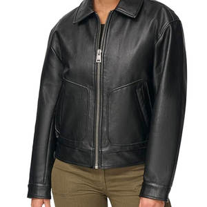 Veste en cuir pour femme avec logo personnalisé imprimé, couleur unie, streetwear, prix bas, veste en cuir pour femme - Product Image 6