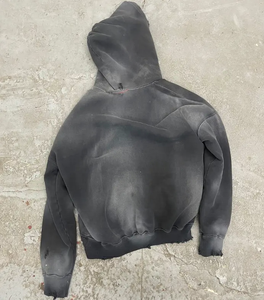 Sweat-shirt épais en coton vintage délavé style sumfade 480GSM résistant aux éclaboussures de peinture et à la poussière - Product Image 4