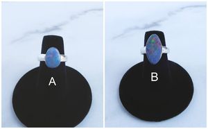 แหวนโอปอลออสเตรเลียแท้ แหวนเงินแท้ประดับโอปอลดับเบิ้ลท์ แหวนประจำเดือนตุลาคม เครื่องประดับอัญมณีสุดหรู ของขวัญสำหรับเธอ - Product Image 4