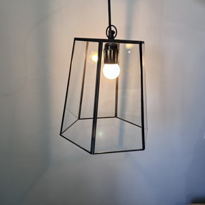 Black Iron Frame Glass <b>LED</b> Pendant <b>Light</b> Soft Warm White Decorative Living <b>Room</b> Ceiling Lamp - Product Image 1