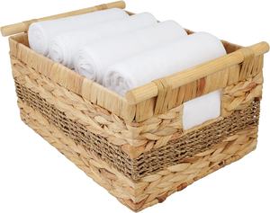 Cestas de almacenamiento de Jacinto de mimbre de algas marinas naturales tejidas a mano, organizador de artículos diversos para uso doméstico - Product Image 2