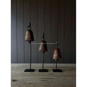 Objets décoratifs vintage cloches rustiques cloche d'harmonie de Noël en métal avec support ensemble de 3 cloches de table de ferme les plus vendues - Product Image 4