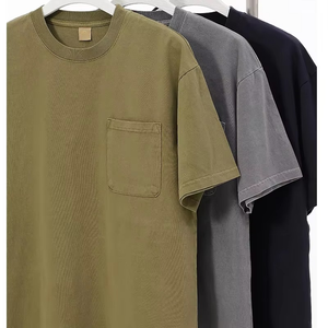 เสื้อยืดผ้าฝ้ายผู้ชายสำหรับฤดูร้อน เสื้อยืดแขนสั้นเนื้อหนา เสื้อยืดสีพื้นใส่สบาย เสื้อยืดผู้ชายมีสไตล์ - Product Image 2