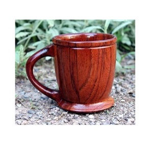 Eco Friendly Wooden Mug Handmade Solid Wood Coffee Cup Natural Finish Rustic Style Drinkware for Cafe Dining - Product Image 3