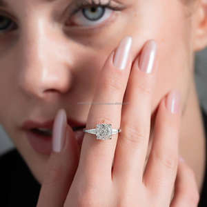 Anillo de Compromiso de Oro de 14K con Certificado IGI para Mujer, Diamante Cultivado en Laboratorio CVD VVS DEF, Todas las Formas, Chapado en Rodio, para Regalos - Product Image 3