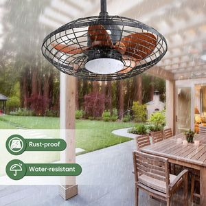 Ventilatore da soffitto a LED da 20 pollici con montaggio a downrod, 18W, 3CCT, pale in ABS, gancio di sospensione per esterni, patii e pergole, motore DC - Product Image 3