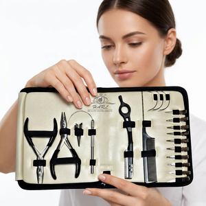 Hair Styling And Extension Accessories Hair Extension Tool Kit with Pliers <b>Needles</b> Clips Razor and Loop Hair Extension Pliers - Product Image 1