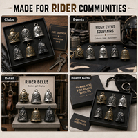 Clochette de motard personnalisée avec logo OEM, finition antique, en métal, vente en gros directe usine, cadeaux pour événements de club de motards