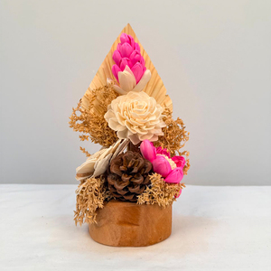 Bouquet de fleurs séchées artificielles en bois de Sola, fait main, écologique et personnalisable, pour décoration de Noël et cadeaux, longue durée (3-5 ans) - Product Image 1