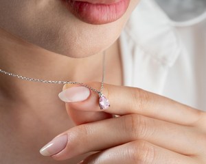 Light <b>Amethyst</b> Pendant February Birthstone Pear Cut Purple Gemstone 925 Sterling Silver 14K Gold Plated Gift - Product Image 3