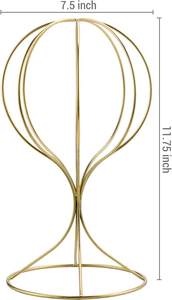 Brass Electroplated Metal <b>Hat</b> Holder <b>Stand</b> for Tabletop Display Decorative Wig <b>Hat</b> <b>Stand</b> for Home Boutique Vanity - Product Image 2