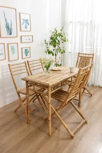 Table à manger en bambou, table en bambou naturel, table d'intérieur et d'extérieur, meubles écologiques pour la maison, restaurant, vente en gros - Product Image 2