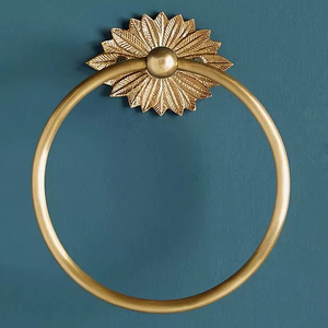 Anneau porte-serviettes rond moderne en aluminium avec fixation murale robuste pour serviettes de cuisine et serviettes de bain - Product Image 1