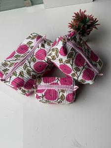 Bolsas de Maquillaje Vintage para Mujer, Acolchadas, de Algodón, con Estampado Floral Indio, Cierre de Cremallera Resistente, Bolsas de Alta Calidad - Product Image 4