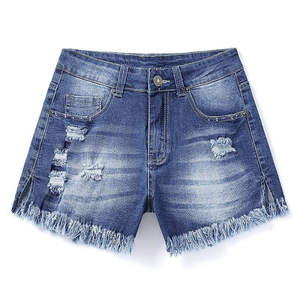Shorts en jean pour femme, style rétro classique, taille haute, bleu, respirant, streetwear décontracté, vente en gros OEM - Product Image 5