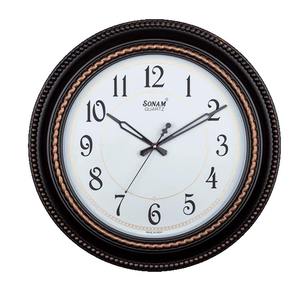 Sonam Round Wooden <b>Wall</b> <b>Clock</b> Quartz Analog Traditional Design For Living Room Made In India - Product Image 3