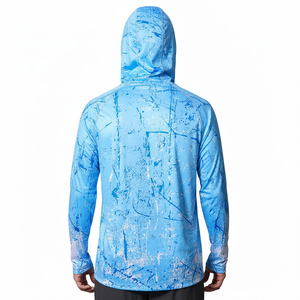Men's <b>Light</b> <b>Blue</b> Splatter Print <b>Long</b> <b>Sleeve</b> Fishing Shirt Sublimation Transfer Print - Product Image 3