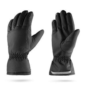 Thermal Insulated Full Finger <b>Ski</b> <b>Gloves</b> Unisex Softshell Winter Outdoor Downhill Skiing Drawstring Closure Black - Product Image 2